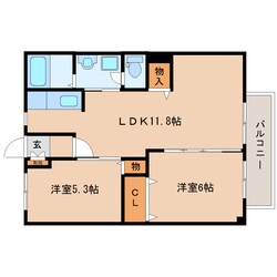 王寺駅 バス12分  白鳳台１丁目下車：停歩5分 2階の物件間取画像